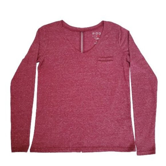 Poof! Tops - POOF New York Women's Marled Pink Long Sleeve Activewear Shirt Size Small